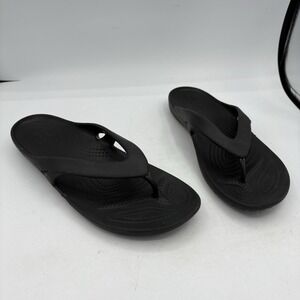 Crocs Sandals Womens Size‎ 9 Kadee II Thong Slide Flip Flops Black Slip On